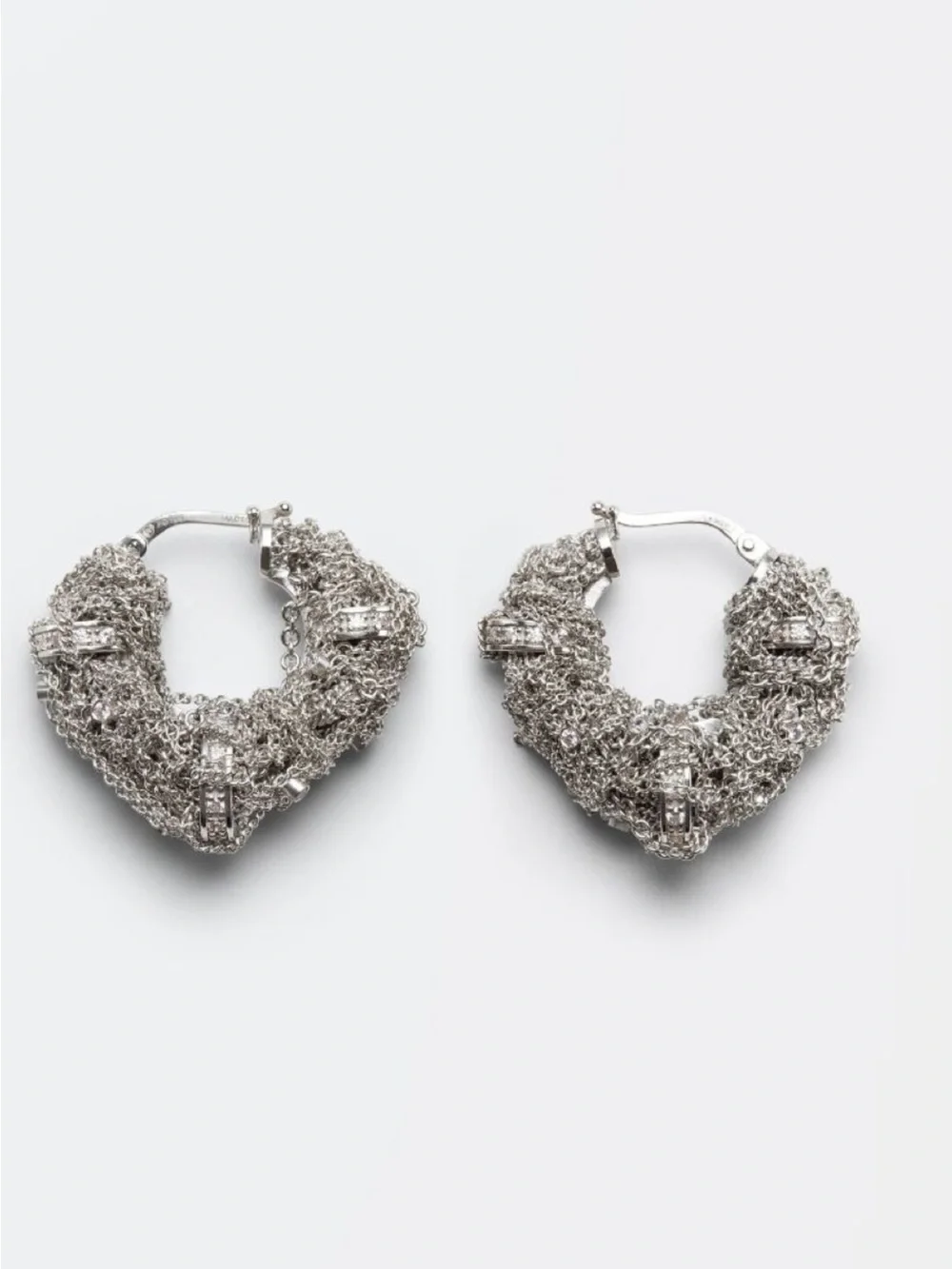 Bottega Veneta Silver Textured Hoop Earrings - Elegant Silver Hoops